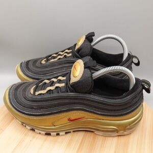 Nike Shoes Mens 7 Black Gold Red Air Max 97 Running Casual AT5458 002 Flaws